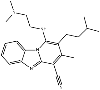 1-((2-(dimethylamino)ethyl)amino)-2-isopentyl-3-methylbenzo[4,5]imidazo[1,2-a]pyridine-4-carbonitrile 结构式