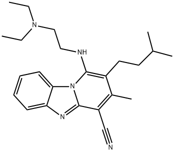 1-((2-(diethylamino)ethyl)amino)-2-isopentyl-3-methylbenzo[4,5]imidazo[1,2-a]pyridine-4-carbonitrile 结构式