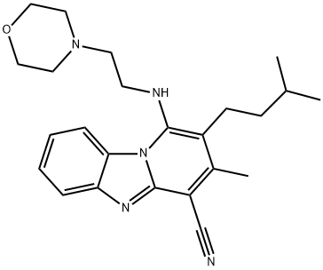 2-isopentyl-3-methyl-1-((2-morpholinoethyl)amino)benzo[4,5]imidazo[1,2-a]pyridine-4-carbonitrile 结构式