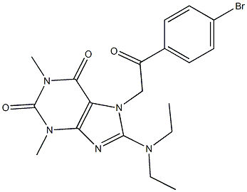 7-[2-(4-bromophenyl)-2-oxoethyl]-8-(diethylamino)-1,3-dimethylpurine-2,6-dione 结构式