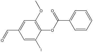 4-甲酰基-2-碘-6-甲氧基苯基苯甲酸酯 结构式