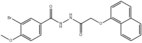 3-bromo-4-methoxy-N'-[(1-naphthyloxy)acetyl]benzohydrazide 结构式