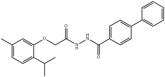 N'-[2-(2-isopropyl-5-methylphenoxy)acetyl]-4-biphenylcarbohydrazide 结构式