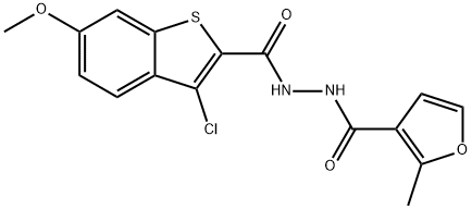 N'-[(3-chloro-6-methoxy-1-benzothien-2-yl)carbonyl]-2-methyl-3-furohydrazide 结构式