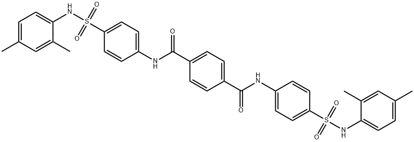 N,N'-bis(4-{[(2,4-dimethylphenyl)amino]sulfonyl}phenyl)terephthalamide 结构式