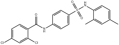 2,4-dichloro-N-(4-{[(2,4-dimethylphenyl)amino]sulfonyl}phenyl)benzamide 结构式