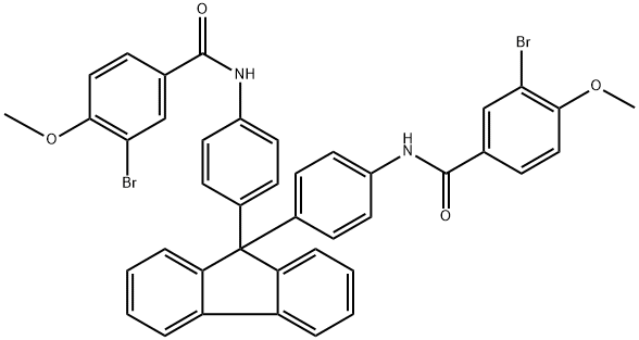 N,N'-[9H-fluorene-9,9-diylbis(4,1-phenylene)]bis(3-bromo-4-methoxybenzamide) 结构式