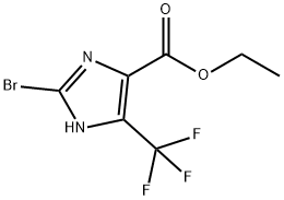 2-溴-5-(三氟甲基)-1H-咪唑-4-甲酸乙酯 结构式