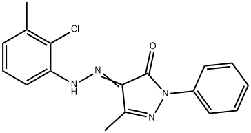 4-[(2-chloro-3-methylphenyl)hydrazono]-5-methyl-2-phenyl-2,4-dihydro-3H-pyrazol-3-one 结构式