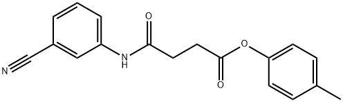 4-methylphenyl 4-[(3-cyanophenyl)amino]-4-oxobutanoate 结构式