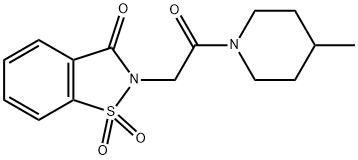 2-(2-(4-methylpiperidin-1-yl)-2-oxoethyl)benzo[d]isothiazol-3(2H)-one 1,1-dioxide 结构式