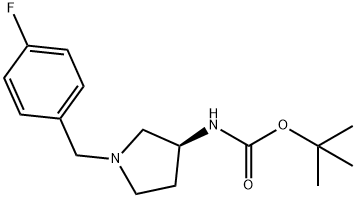 (S)-tert-Butyl 1-(4-fluorobenzyl)pyrrolidin-3-ylcarbamate 结构式