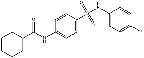 N-(4-{[(4-fluorophenyl)amino]sulfonyl}phenyl)cyclohexanecarboxamide 结构式