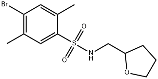 4-bromo-2,5-dimethyl-N-((tetrahydrofuran-2-yl)methyl)benzenesulfonamide 结构式