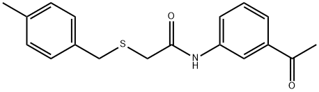 N-(3-acetylphenyl)-2-[(4-methylbenzyl)sulfanyl]acetamide 结构式