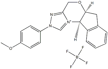 (5AS,10BR)-5A,10B-二氢-2-(4-甲氧基苯基)-4H,6H-茚并[2,1-B][1,2,4]三唑[4,3-D][1,4]恶嗪四氟硼酸盐 结构式