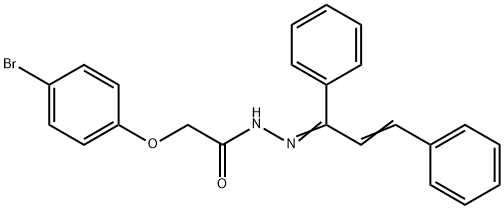 2-(4-bromophenoxy)-N'-(1,3-diphenyl-2-propen-1-ylidene)acetohydrazide 结构式