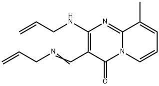 2-Allylamino-3-allyliminomethyl-9-methyl-pyrido[1,2-a]pyrimidin-4-one 结构式