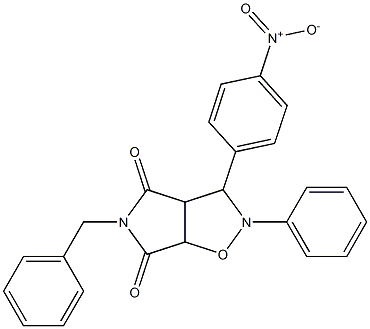 5-benzyl-3-(4-nitrophenyl)-2-phenyltetrahydro-4H-pyrrolo[3,4-d]isoxazole-4,6(5H)-dione 结构式