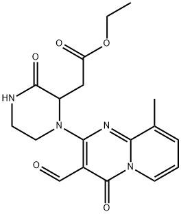 [1-(3-Formyl-9-methyl-4-oxo-4H-pyrido[1,2-a]pyrimidin-2-yl)-3-oxo-piperazin-2-yl]-acetic acid ethyl ester 结构式