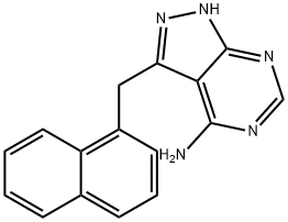 3-(naphthalen-1-ylmethyl)-1H-pyrazolo[3,4-d]pyrimidin-4-amine 结构式