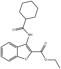 ethyl 3-(cyclohexanecarboxamido)benzofuran-2-carboxylate 结构式