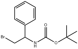 (2-溴-1-苯乙基)氨基甲酸叔丁酯 结构式