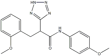 3-(2-methoxyphenyl)-N-(4-methoxyphenyl)-2-(2H-tetrazol-5-yl)propanamide 结构式