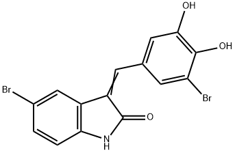 (3Z)-5-bromo-3-[(3-bromo-4,5-dihydroxyphenyl)methylidene]-1H-indol-2-one 结构式