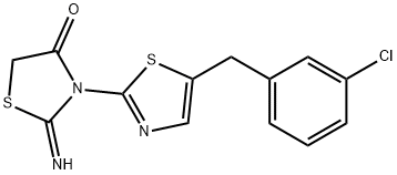 3-(5-(3-chlorobenzyl)thiazol-2-yl)-2-iminothiazolidin-4-one 结构式