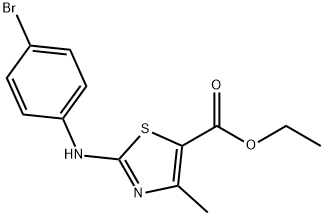 2-((4-溴苯基)氨基)-4-甲基噻唑-5-羧酸乙酯 结构式