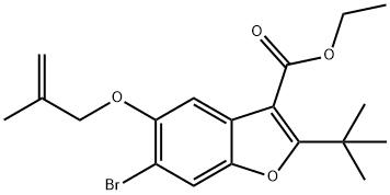 ethyl 6-bromo-2-(tert-butyl)-5-((2-methylallyl)oxy)benzofuran-3-carboxylate 结构式