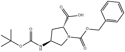 (2R,4S)-1-CBZ-4-(BOC-氨基)吡咯烷-2-甲酸 结构式