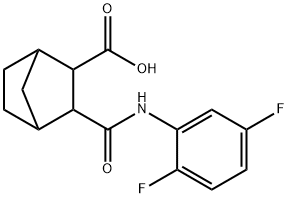 2-[(2,5-difluorophenyl)carbamoyl]bicyclo[2.2.1]heptane-3-carboxylic acid 结构式