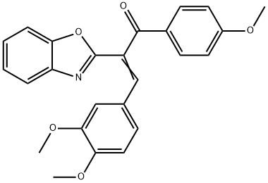 (Z)-2-(benzo[d]oxazol-2-yl)-3-(3,4-dimethoxyphenyl)-1-(4-methoxyphenyl)prop-2-en-1-one 结构式