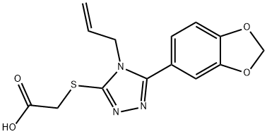2-((4-allyl-5-(benzo[d][1,3]dioxol-5-yl)-4H-1,2,4-triazol-3-yl)thio)acetic acid 结构式