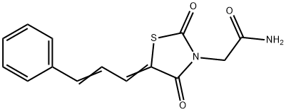 2-((Z)-2,4-dioxo-5-((E)-3-phenylallylidene)thiazolidin-3-yl)acetamide 结构式