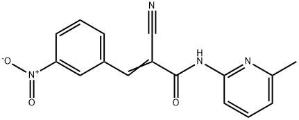 (E)-2-cyano-N-(6-methylpyridin-2-yl)-3-(3-nitrophenyl)acrylamide 结构式
