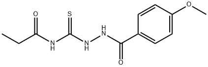 N-{[2-(4-methoxybenzoyl)hydrazino]carbonothioyl}propanamide 结构式