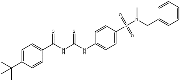 N-{[(4-{[benzyl(methyl)amino]sulfonyl}phenyl)amino]carbonothioyl}-4-tert-butylbenzamide 结构式