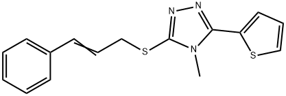 3-(cinnamylthio)-4-methyl-5-(thiophen-2-yl)-4H-1,2,4-triazole 结构式