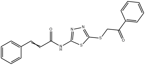 N-(5-((2-oxo-2-phenylethyl)thio)-1,3,4-thiadiazol-2-yl)cinnamamide 结构式