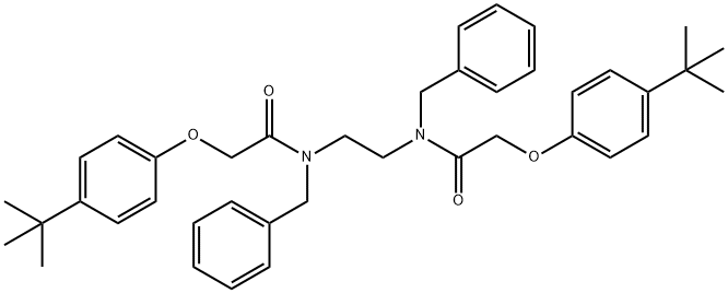 N,N'-1,2-ethanediylbis[N-benzyl-2-(4-tert-butylphenoxy)acetamide] 结构式