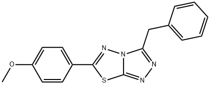 3-benzyl-6-(4-methoxyphenyl)-[1,2,4]triazolo[3,4-b][1,3,4]thiadiazole 结构式