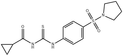 N-({[4-(1-pyrrolidinylsulfonyl)phenyl]amino}carbonothioyl)cyclopropanecarboxamide 结构式