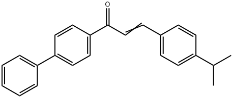 (2E)-1-{[1,1-biphenyl]-4-yl}-3-[4-(propan-2-yl)phenyl]prop-2-en-1-one 结构式