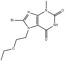 8-bromo-7-(2-ethoxyethyl)-3-methyl-3,7-dihydro-1H-purine-2,6-dione 结构式