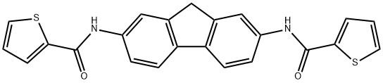 N,N'-9H-fluorene-2,7-diyldithiophene-2-carboxamide 结构式