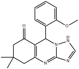 9-(2-methoxyphenyl)-6,6-dimethyl-5,6,7,9-tetrahydro-[1,2,4]triazolo[5,1-b]quinazolin-8(4H)-one 结构式