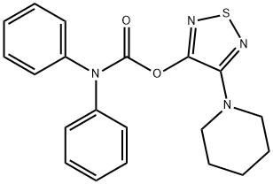 4-(piperidin-1-yl)-1,2,5-thiadiazol-3-yl diphenylcarbamate 结构式